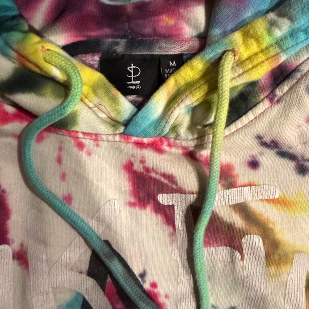 PINK FLOYD tie dye Dark Side of the Moon hooded sweater Perryscope M - Picture 3 of 4